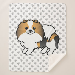 Cobertor Sherpa Enfermeiro Tricolor Pomeraniano Cão e patas