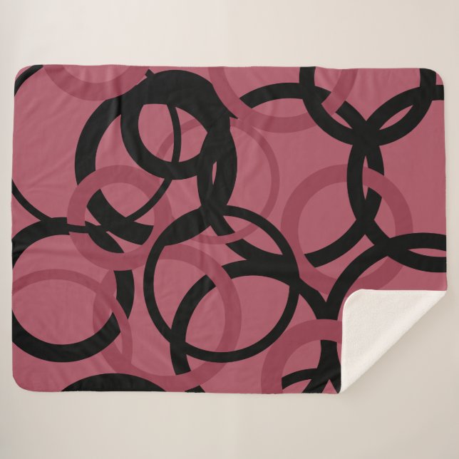 Cobertor Sherpa Enfumaçado Topaz e Círculos Pretos (Frente (Horizontal))