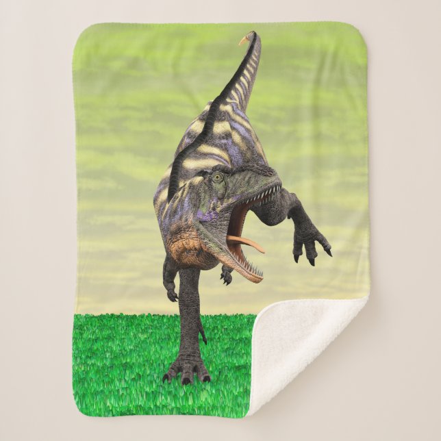 Cobertor Sherpa Engraçado Aucasaurus Dinossaur - Perfeito para Din (Frente)
