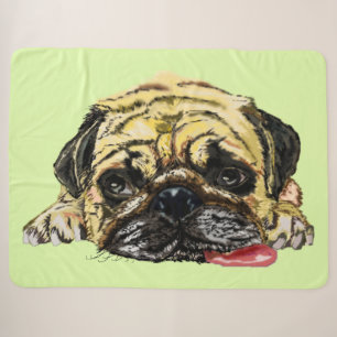 Cobertor Sherpa Engraçado com Pug - Suas Cores