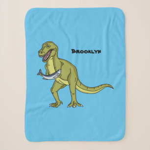 Cobertor Sherpa Engraçado ilustração do dinossauro T rex 