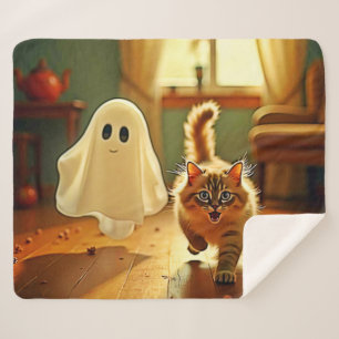Cobertor Sherpa Engraçado Kitten Spookie Design