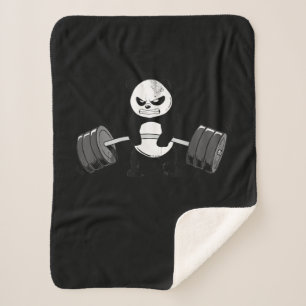 Cobertor Sherpa Engraçado Panda Trabalhando Kitten Gym Poder de D