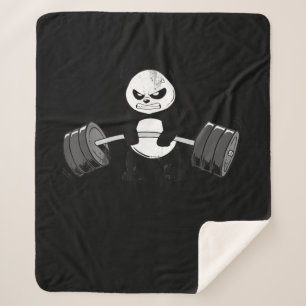 Cobertor Sherpa Engraçado Panda Trabalhando Kitten Gym Poder de D