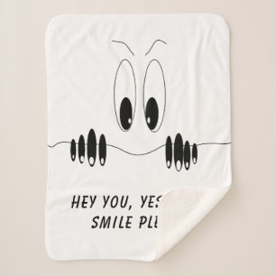Cobertor Sherpa Engraçado Sherpa Blanket com olhos curiosos - Sorr
