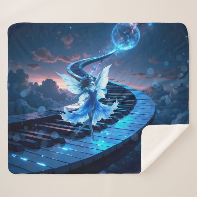 Cobertor Sherpa Ensaio ao Luar – Dançando sob a luz da lua.  (Frente (Horizontal))