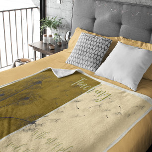 Cobertor Sherpa Ensino é Plantar Sementes de Castanho e Amarelo