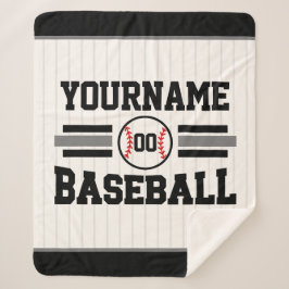 Cobertor Sherpa Equipe de NOME Personalizada do Jogador de Basebal