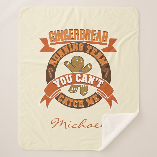 Cobertor Sherpa Equipe de Pão de Natal Personalizado (Frente)