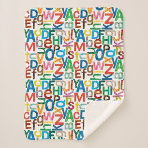 Cobertor Sherpa Eric Carle Alphabet Pattern Letters