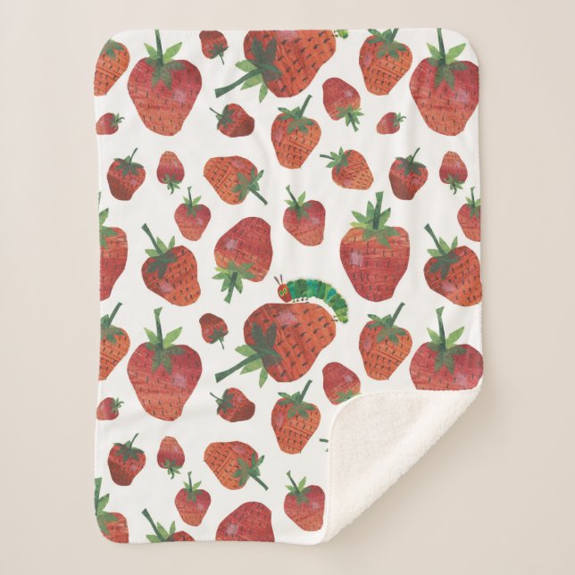 Cobertor Sherpa Eric Carle | Lagarta e Morango (Frente)