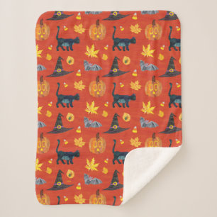 Cobertor Sherpa Eric Carle Padrões de Dia das Bruxas das Lagarta