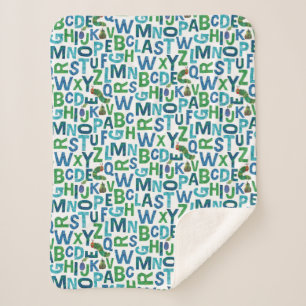 Cobertor Sherpa Eric Carle teste padrão azul & verde de do