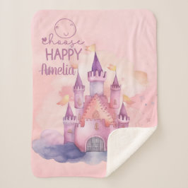 Cobertor Sherpa Escolha o Palácio Feliz na Nuvem Rosa