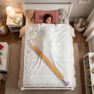 Cobertor Sherpa Escritor de Lápis e Papel Infantil 