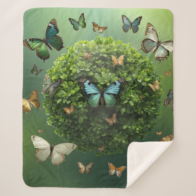 Cobertor Sherpa Esfera da Natureza Harmonia Borbol (Frente)