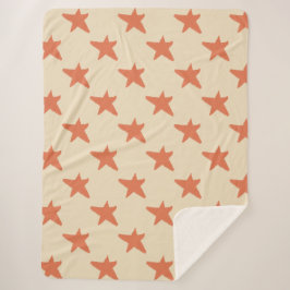 Cobertor Sherpa Espelho das estrelas laranja-brancas