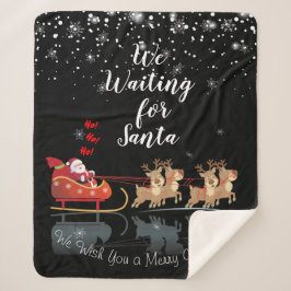 Cobertor Sherpa Esperamos por Papais noeis Ho! Ho! Ho! Feriado de
