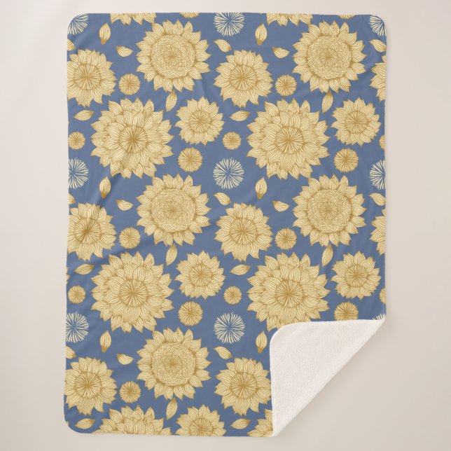 Cobertor Sherpa Espessura do sol II em azul-campo (Frente)