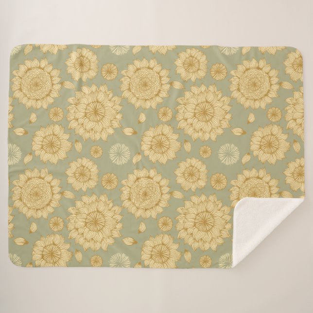 Cobertor Sherpa Espessura do Sol II em Oliva Mudada (Frente (Horizontal))