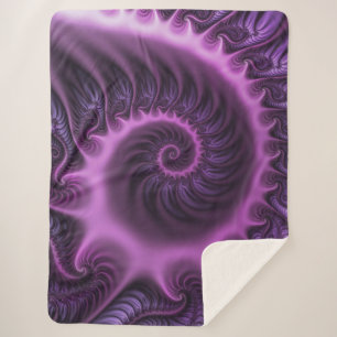 Cobertor Sherpa Espiral De Arte Fractal, Rosa Legal, Viva Abstrato