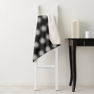 Cobertor Sherpa Espiral Preto E Branco