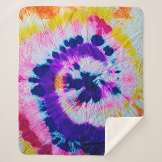 Cobertor Sherpa Espiral Psicodélico. Coletor de Tecido multicolori