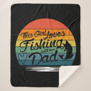Cobertor Sherpa Esta Garota Adora Pescar Com A Vintage Pai