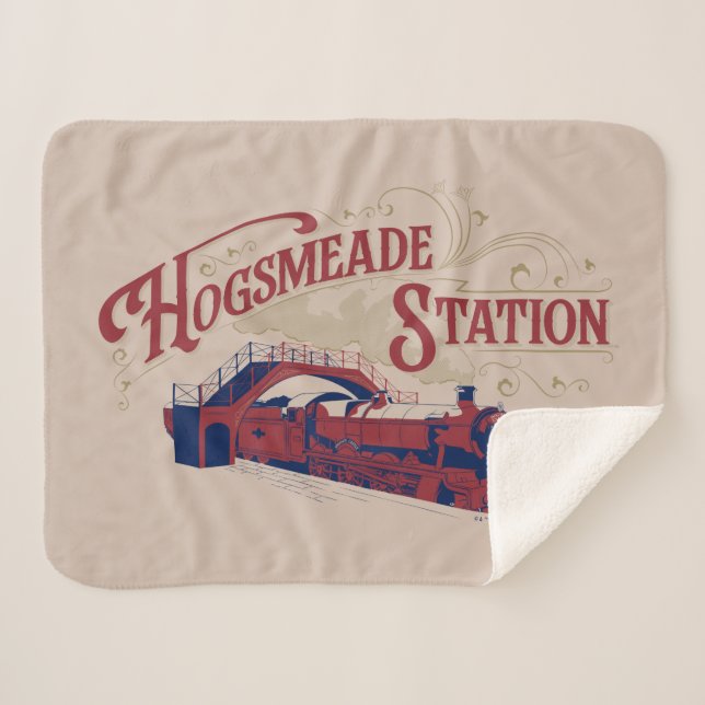 Cobertor Sherpa Estação de HOGSMEADE Gráfico Vintage (Frente (Horizontal))