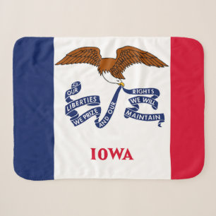Cobertor Sherpa Estado de Iowa Flag Impressão Patriotic