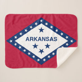Cobertor Sherpa Estado do Arkansas Bandeira Impressão Patriótico