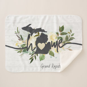 Cobertor Sherpa Estado do Michigan Personalizou Sua Russa Cidade