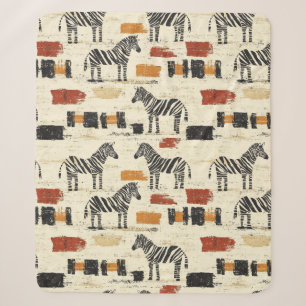 Cobertor Sherpa Estampa Safari Boho Rústica de Zebra Vintage