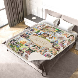 Cobertor Sherpa Este é o Us 40 Picture Collage Vintage Cream