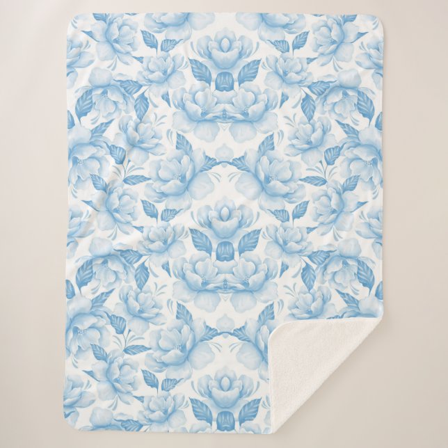 Cobertor Sherpa Estética floral  (Frente)