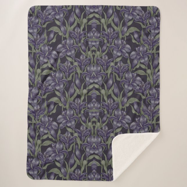 Cobertor Sherpa Estética floral  (Frente)