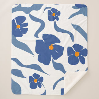 Cobertor Sherpa Estética Floral Moderna de Verão Costeira