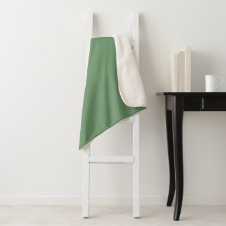 Cobertor Sherpa Estética Minimalista Verde Salvia