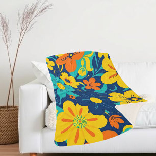 Cobertor Sherpa Estilo Colorido Rush Blooms-Dopamina
