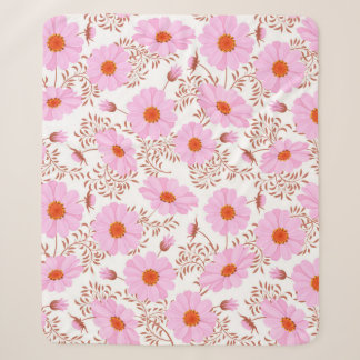 Cobertor Sherpa Estilo de colheita da flor da margarida rosa sem c