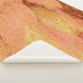 Cobertor Sherpa Estilo de couro enrugado com tinta vestida, salmão