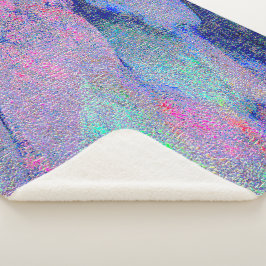 Cobertor Sherpa Estilo de couro rugoso com tinta vestida, tons azu