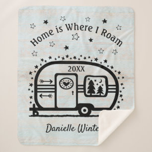 Cobertor Sherpa Estilo de vida de acampamento rústico feito sob