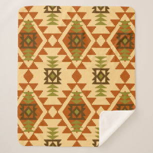 Cobertor Sherpa Estilo Navajo, etnia tribal, geométrico sem costu
