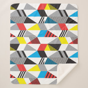 Cobertor Sherpa Estilo Retro Bauhaus: Abstrato sem costura