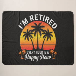 Cobertor Sherpa Estou Aposentado Cada Hora É Hora Feliz Vintage