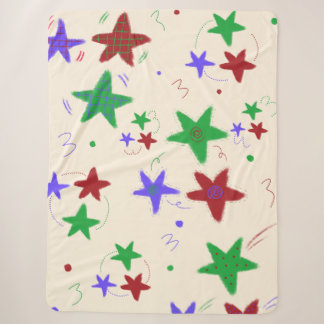 Cobertor Sherpa Estrelas Coloridas e Fofas