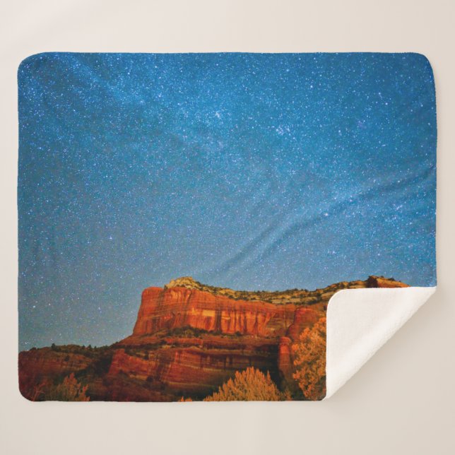 Cobertor Sherpa Estrelas e rocha vermelha (Frente (Horizontal))