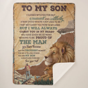 Cobertor Sherpa Eu Fechei Meus Olhos Por Um Momento, Pai Para Filh