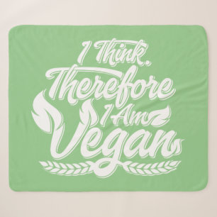 Cobertor Sherpa Eu Penso, Portanto Sou Vegano